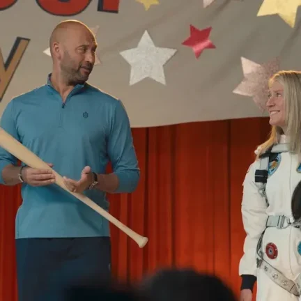 Astronaut Karen Nyberg alongside Derek Jeter in a national Capital One campaign.